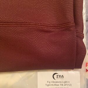 New - Zyia Fig vibrations light and tight high rise leggings, size 12